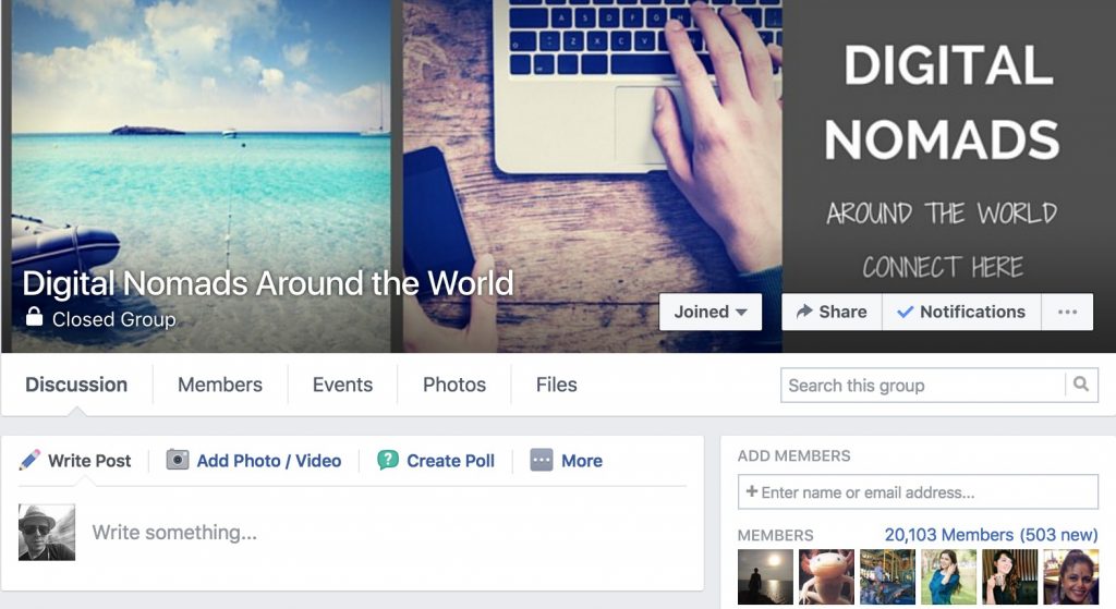 Digital Nomad Facebook