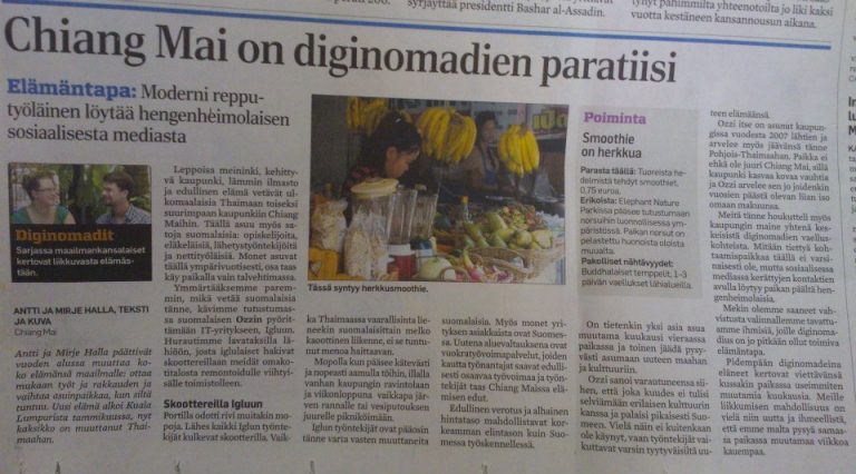 Finnish Newspaper Chiang Mai Paradise