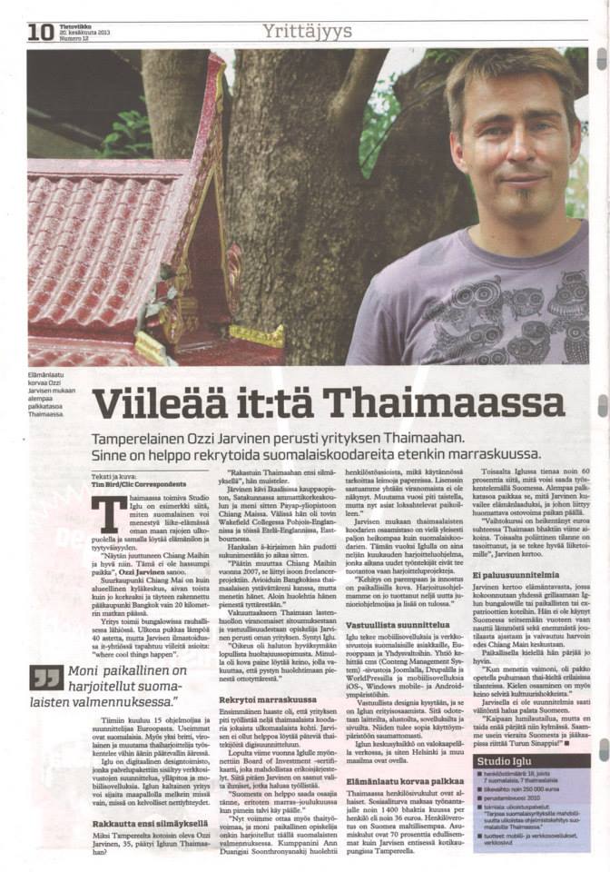 Finnish Newspaper Cool It in Thailand