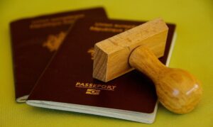 passports and stamper
