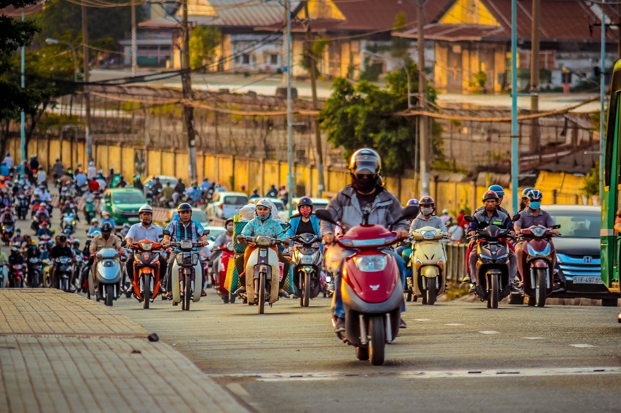 scooters traffic Vietnam