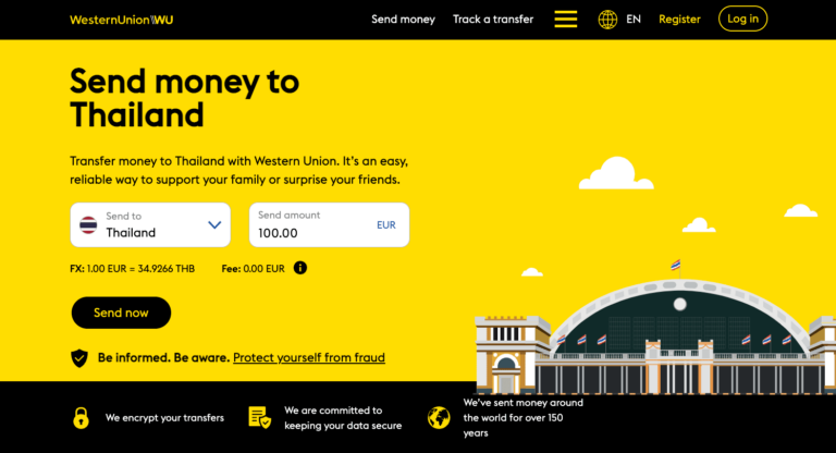 Western Union is one of the only ways to send money that offers cash pickup locations